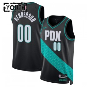 Camiseta Niños Portland Trail Blazers Scoot Henderson 2025-26 Nike City Edition Negro Swingman
